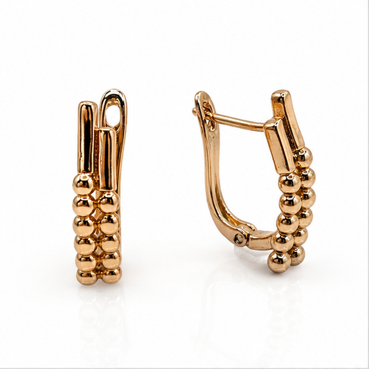 Arete Aros Siena de Esferas Oro Laminado 18K | Princess Magic